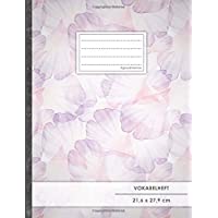 Vokabelheft: DIN A4 • 50+ Seiten- Soft Cover- Register- 2 Spalten- Erfolgs-Tacker- &quot-Pastell Blumen&quot- • Original…